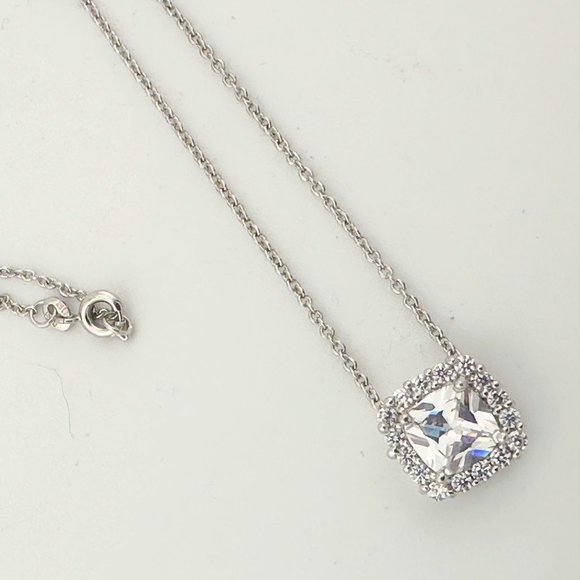 White Topaz Earring and Pendant Necklace Set - Cushion Cut  - Just Shines! - Picture 10 of 11